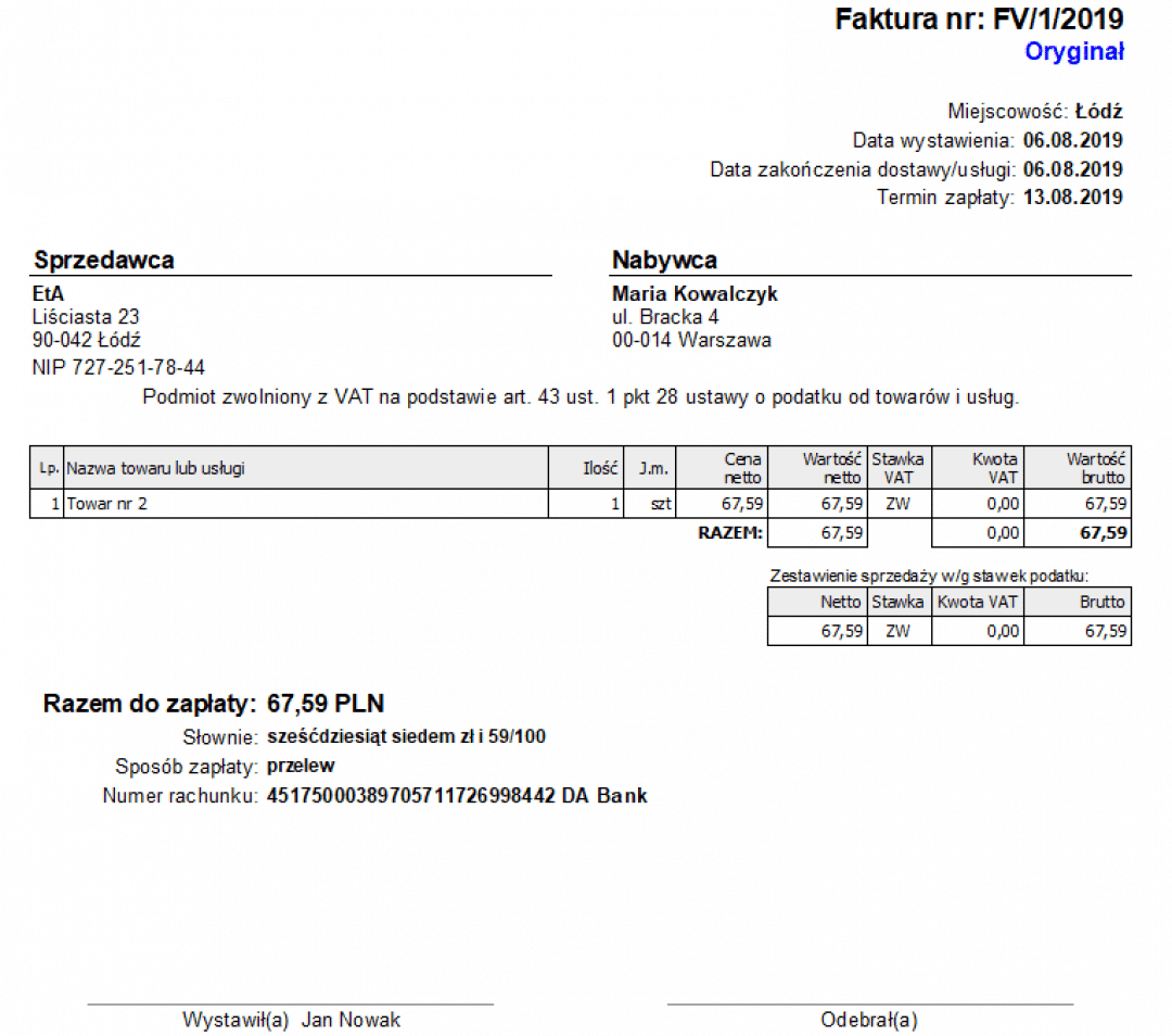 Faktury Bez VAT - Program Do Faktur Bez VAT